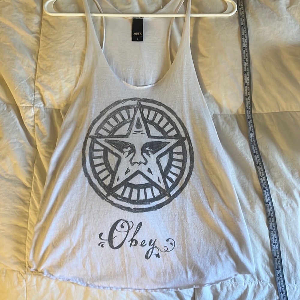 Obey white tank top